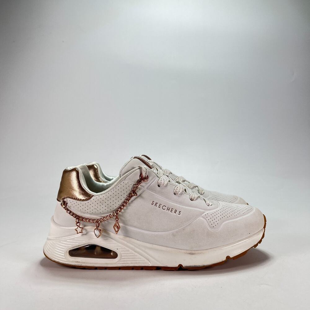 Skechers Uno Gen1 She's Charming White Rose Gold Sneakers 310343L Youth Size 4